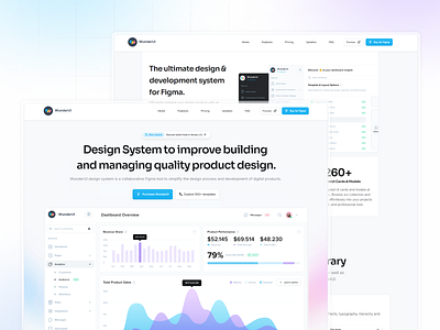 WunderUI - Website Redesign components dashboard design system figma icons landing page modals redesign templates ui kit website widgets wunderui