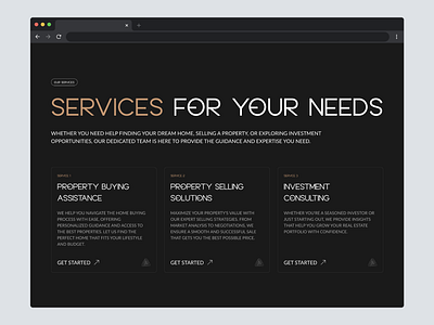 Real estate agency - Services section design figma realestate section services ui userexperience userinterface uxui webdesign