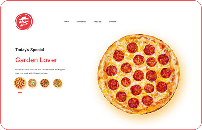 Pizza Landing Page Design in FIGMA figmadesign graphic design landingpage ui