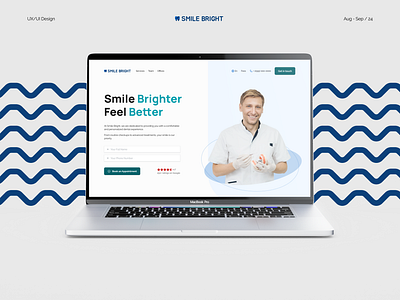 Smile Bright Dental Clinic | Landing page branding clinic dental clinic dentist figma graphic design landing page logo ui ux web design