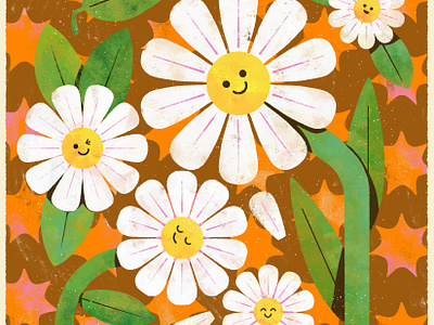 D cute daisy design digital digital illustration drawtober fall illustration october challenge peachtober peachtober24 peachtober24daisy robin sheldon