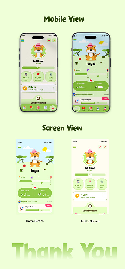 Project Presentation Design For Kids APP app design branding design logo typography ui ux