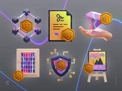 NFT 3D Icons 3d 3d design app blender coin color design digital graphic icon money neon render solosalsero ui web