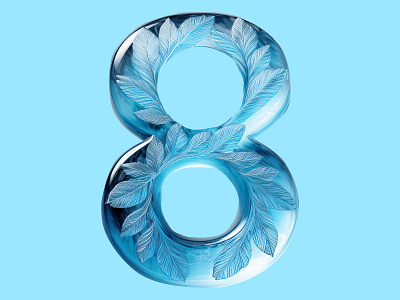 Eight counting crystal number eight fun grapphic design ice ice digits ice numbers