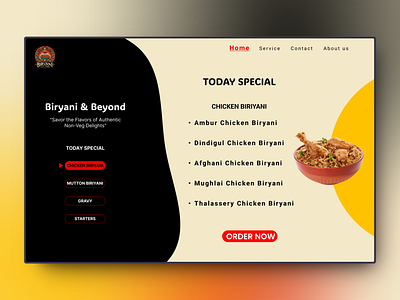 🍽️ Excited to Share My Latest UI/UX Design for Biryani & Beyond biriyani branding ui uidesign uiux user interface web design