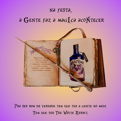 Campanha The White Rabbit, marca de gin graphic design