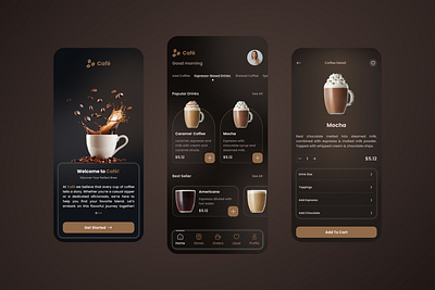 Coffee Shop App application coffee coffee shop mobile mobile aplication mobile app ui ui designer uiux desginer ux