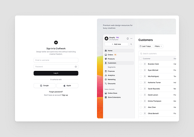 Sign in page design free interface landing sketch ui ui kit