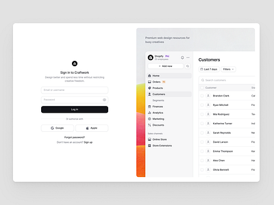 Sign in page design free interface landing sketch ui ui kit