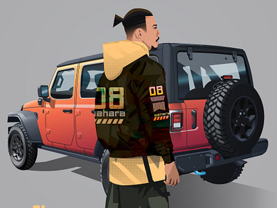 Real Style Wrangler - Characters Part II car character design fashion graphic design illustration jeep print product vector