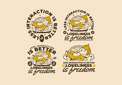 Less interaction is better. Monkey character vintage design