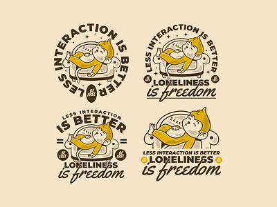 Less interaction is better. Monkey character vintage design