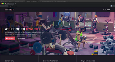 Gym city landing page branding ui