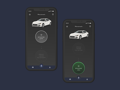 Daily UI #015 - On/Off Switch android app apple car daily design drag ios maserati start swipe ui ux