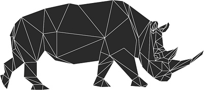 Rhino animal illustration digital art geometric design graphic design logo low poly minimalism modern art polygon polygonal art rhino rhinoceros vector art wildlife design