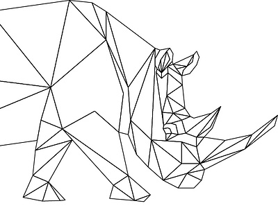 Rhino animal illustration digital art geometric design graphic design logo low poly minimalism modern art polygon polygonal art rhino rhinoceros vector art wildlife design