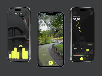 Fitness Mobile App - UX UI Design app bike color design fitness mobile running sport ui ux