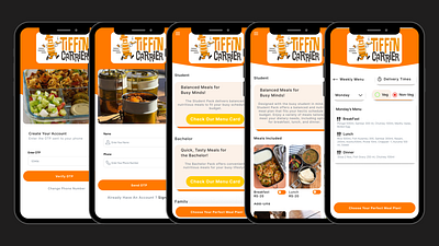 Tiffin Carrier - Complete Tiffin Delivery Solution app branding design graphic design illustration logo typography ui ux vector