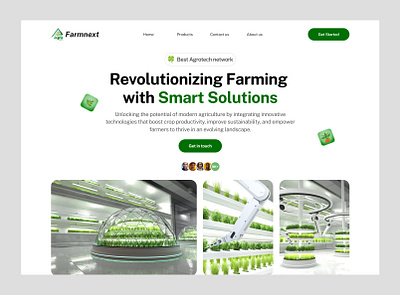 Farmnext Landing page Exploration agrotech landingpage productdesign ui uidesign ux uxdesign web