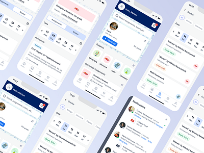 School App app app design assignment design grades mobile product product design school subject ui uiux user experience user interface ux