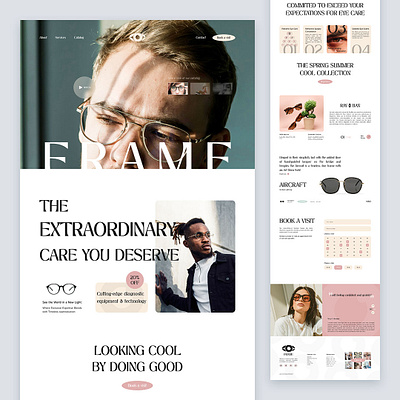 Frame - Eyewear care concept design eye frame glasses minimal ophtalmology ui uidesign webdesign website