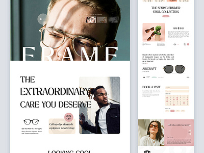 Frame - Eyewear care concept design eye frame glasses minimal ophtalmology ui uidesign webdesign website