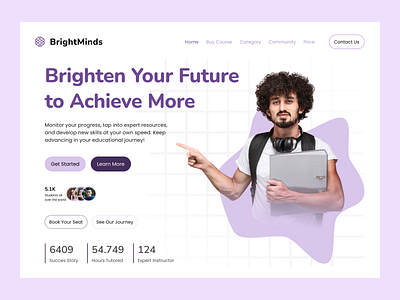 Brightminds /Education website UI Design app design course design e learning education educational app educational website figma figma design learning app online course online education rifat ony ui ux website design