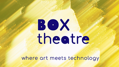 Box Theatre Brand Identity Design art business blue and yellow brand identity branding design graphic design icon logo poster design technology theatre brand vector