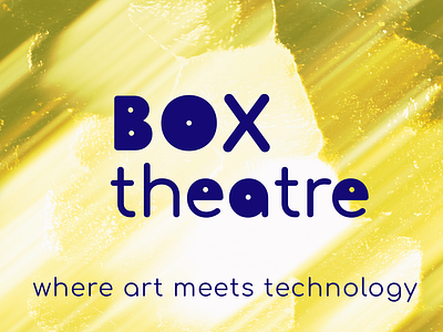 Box Theatre Brand Identity Design art business blue and yellow brand identity branding design graphic design icon logo poster design technology theatre brand vector