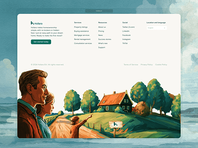 Hollara - Footer footer illustration web design