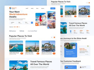 Travel Agency Landing Page UI Design adventure agency booking branding creative design graphic design homepage landing page tourism travel travel app travel blog traveling trip ui vacation webdesign