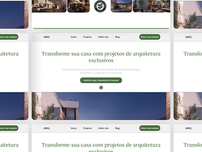 Landing page - Arquitetura ARKQ graphic design ui