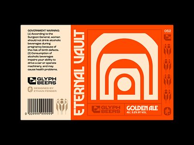 Glyph Beer 52 arch architecture beer beer label corridor crypto door golden ale icon logo modernism packaging passageway retro symbol typography vault