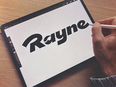 Rayne bold branding calligraphy custom fashion identity lettering logo logodesigner premium process procreate rain rayne script solid streetwear style type unique