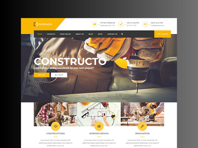 Construction Website Landing Page construction construction website graphic design growlence construction website logo