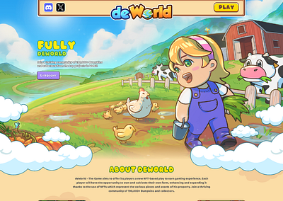 Landing page farm game ui