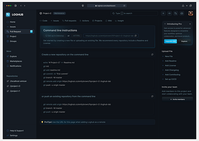 LogHub-Repository coding dashboard design gradient repositories repository saas ui uiux user experience user interface ux