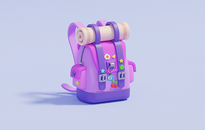 Backpack 3d 3dillustration backpack blender color inktober2024