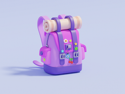 Backpack 3d 3dillustration backpack blender color inktober2024