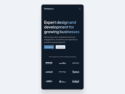 Webigency | Responsive Design | Minimal UI app app design minimal responsiveness ui ui ux website