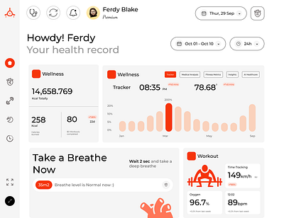 Health dashboard 3d animation branding logo motion graphics ui