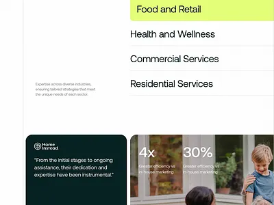 Marketing Agency Sectors marketing ui web design webflow