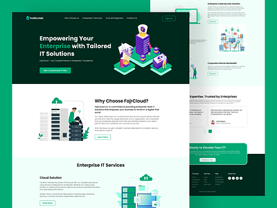 FajrCloud LLC Landing Page Design branding cloud cloud service dailyui design graphic design home page illustration landing page logo sajjad ui ux web webdesigner website website desing