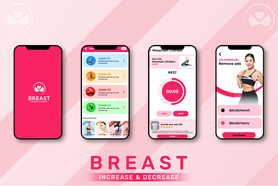 BREAST INCREASE DECREASE APP UI appstore figma mobile app playstore prototype ui uiux user interface