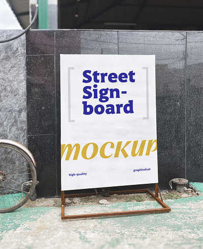 Urban Street Signboard Mockup mockup template