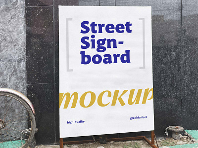 Urban Street Signboard Mockup mockup template