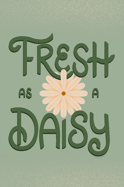 Peachtober 2024 Day 1: Daisy illustration typography