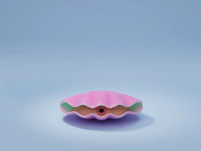 Scallop in trouble 3d animation blender character open pearl scallop