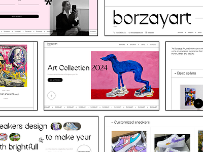 BORZAYART. Artist website. art artist artwork collectins landing paintings portfolio ui website