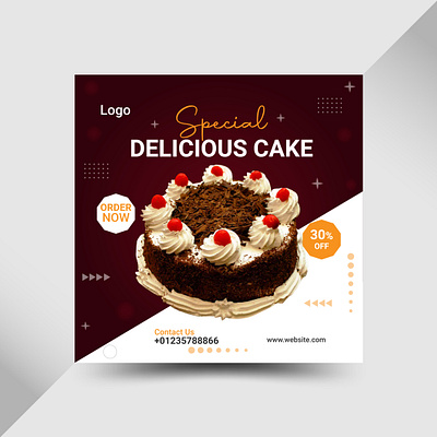 Delicious Cake Social Media Post Design cake cake post delicious design discount discount post fast food food offer offer post pizza post pizza post design post sale restaurant post sale sale tamplate special